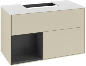 V&B Waschtischunterschrank Finion 100 in Grau lackiert, Breite: 100 cm, Tiefe: 50,1 cm, Höhe: 50,1 cm - Bild 1