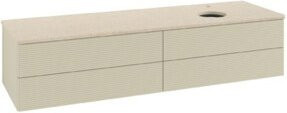V&B Waschtischunterschrank Antao mit Frontstruktur in Grau lackiert, B: 160 cm, T: 50 cm - Bild 1