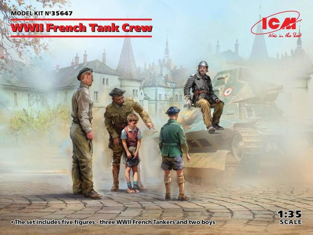 ICM WWII French Tank Crew, Fahrzeuge, 1:35, 4-teiliges Set - Bild 1
