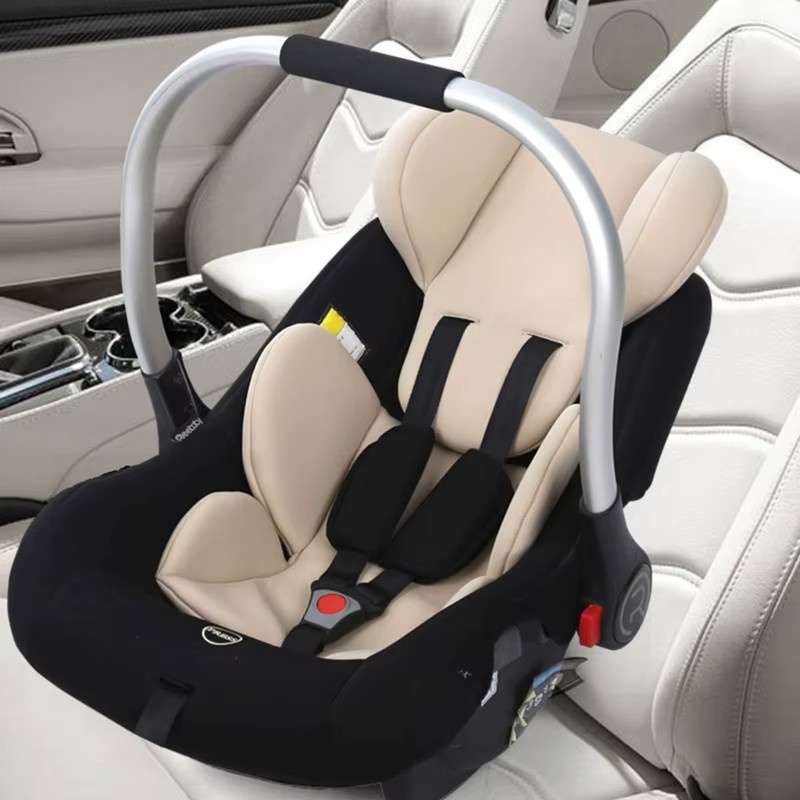 Universelles Auto Kind Sicherheit Kissen in Beige als Kopfstütze und Matratze für Kinderwagen und Krippen - Bild 2