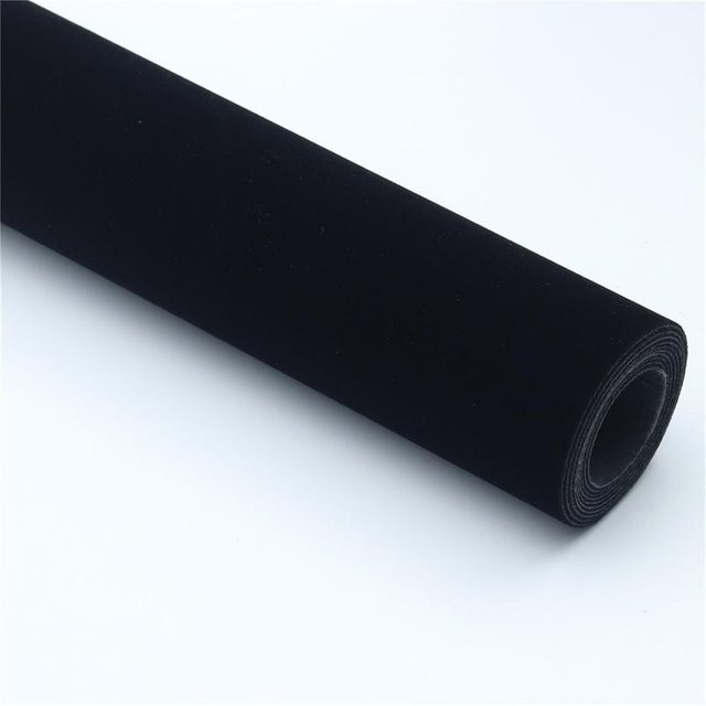 Selbstklebender beflockter Samtstoff von Charming Homem in Schwarz für Schmuckauslagen und Schrankauskleidungen, B x H: 20 x 30 cm - Bild 1