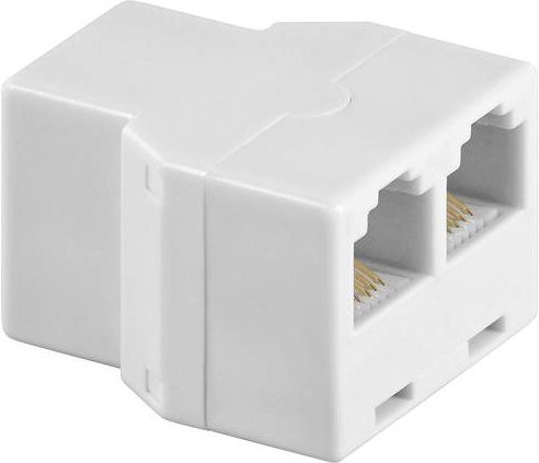 Goobay ISDN Adapter mit 1x RJ12-Buchse und 2x RJ12-Buchse in Weiß - Bild 1