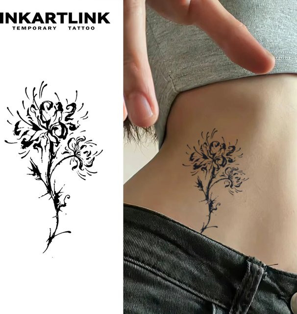 Blumen des anderen Ufer Temporäre Tattoo-Aufkleber, wasserfest, semi-permanent - Bild 1