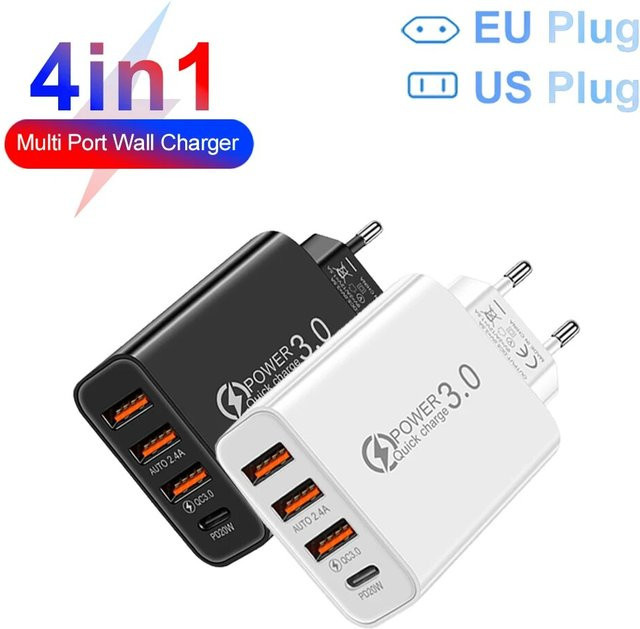 GUSEYEE 20 W Multi Port Wandladegerät mit USB-C PD Adapter in Schwarz für Xiaomi, iPhone und Samsung Smartphones - Bild 1