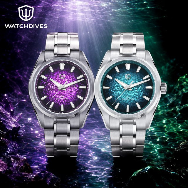 Watchdives Armbanduhr, Quarz, Edelstahl, 38 mm, Grün, Herren - Bild 1