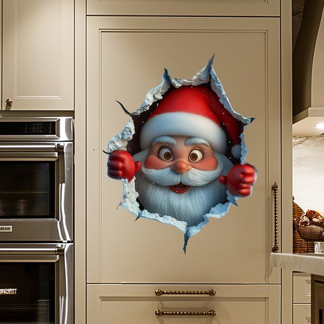 DUTRIEUX Weihnachtlicher Santa Claus Wandaufkleber für Tür und Fenster zur DIY Dekoration - Bild 1