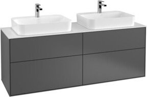 Villeroy & Boch Waschtischunterschrank Finion Wandbeleuchtung in Weiß lackiert, Breite: 160 cm, Tiefe: 60,3 cm, Höhe: 50,1 cm - Bild 1
