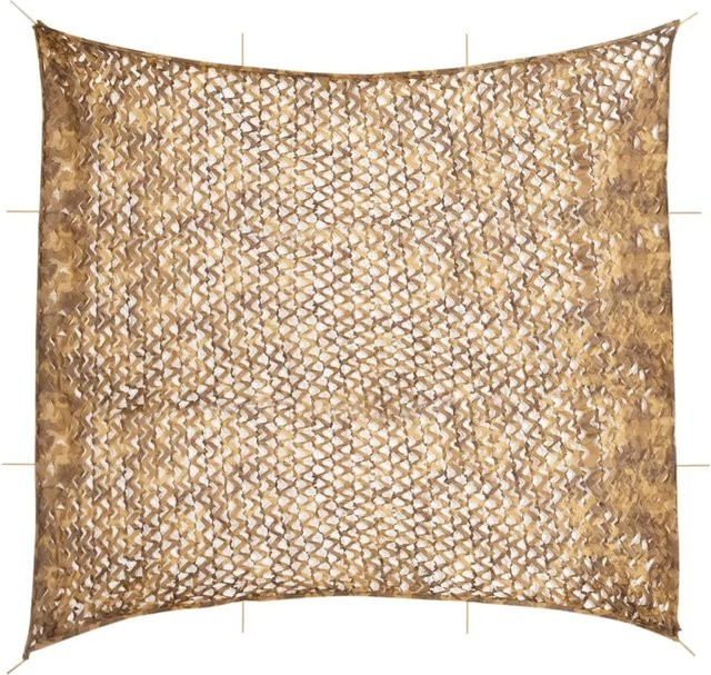 vidaXL Tarnnetz mit Aufbewahrungstasche aus Polyester in Sandfarbe, B: 614 cm, H: 581 cm - Bild 1