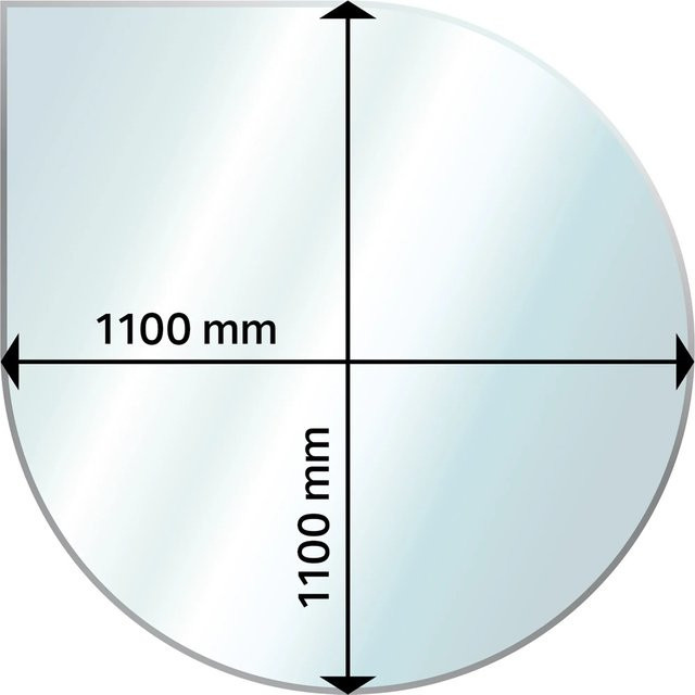 Aduro Glasbodenplatte Tropfenförmig in Transparent, Breite: 110 cm, Tiefe: 110 cm - Bild 1