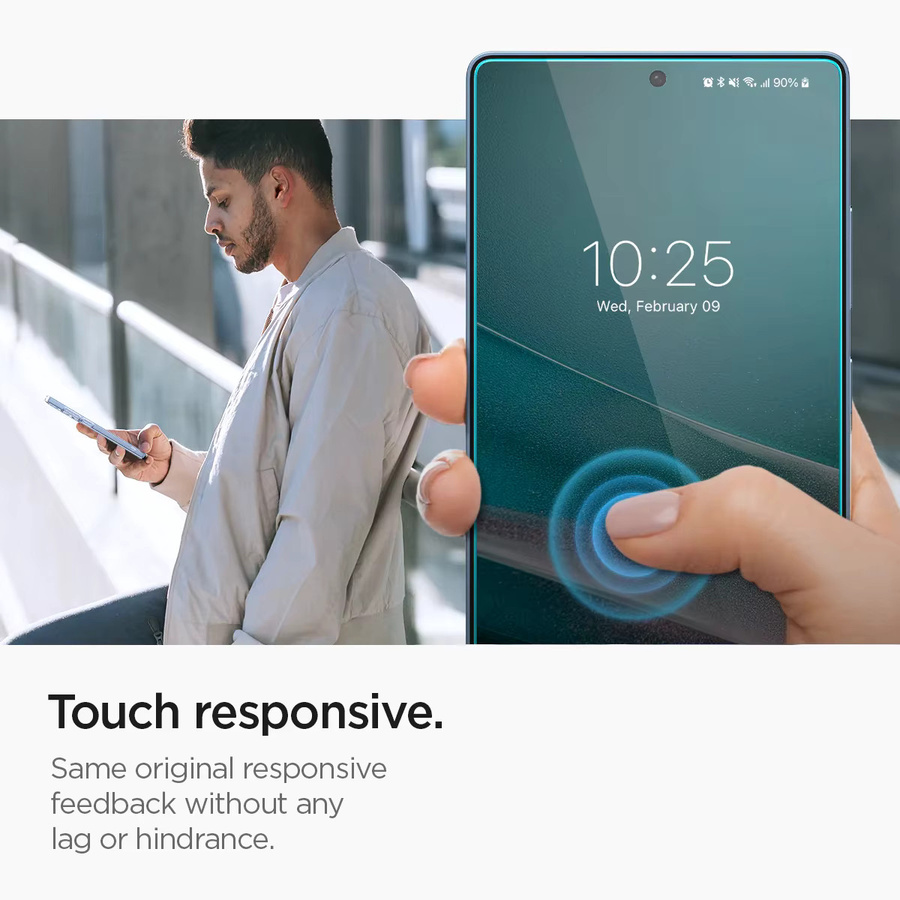 Spigen Original Glas.tR EZ Fit HD Displayschutzfolie aus gehärtetem Glas für Samsung Galaxy S25, S24 und S26 Ultra Plus, 2 Stück, transparent - Bild 3