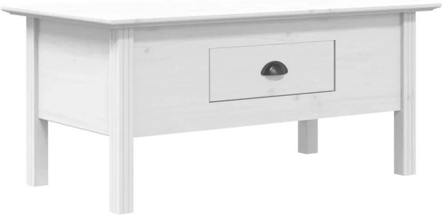 vidaXL Couchtisch BODO in Weiß aus Massivholz Kiefer, B/T/H: 100 x 55 x 46 cm - Bild 1