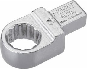 Hazet Einsteck-Ringschlüssel 6630C-14 mit 14 mm Vierkant 9 x 12 mm und Außen-Doppel-Sechskant-Tractionsprofil in Silber - Bild 1