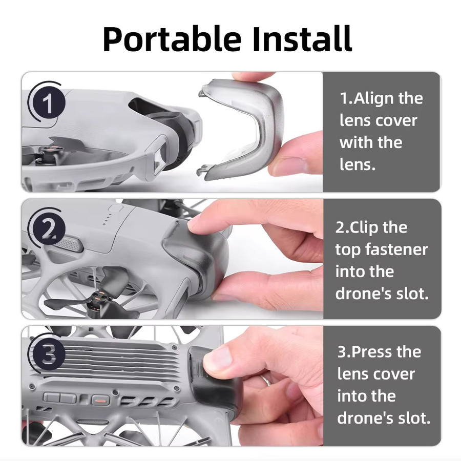 DJI Neo 2 Objektivdeckelschutz Schwarz Staubdichte Schutzhülle für Gimbal-Kamera und Drone - Bild 5