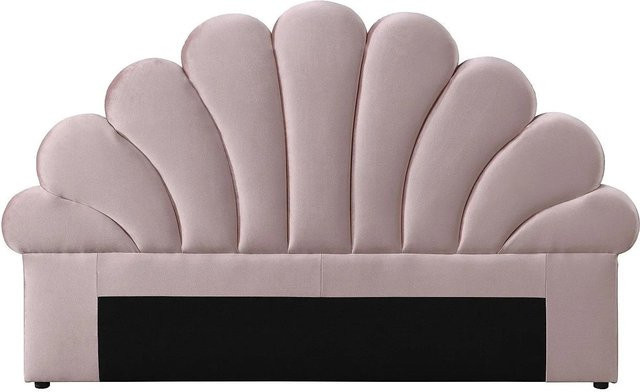Vente-unique Bettkopfteil Moana in Rosa mit Samtbezug im Art déco Stil, Breite: 187 cm - Bild 1