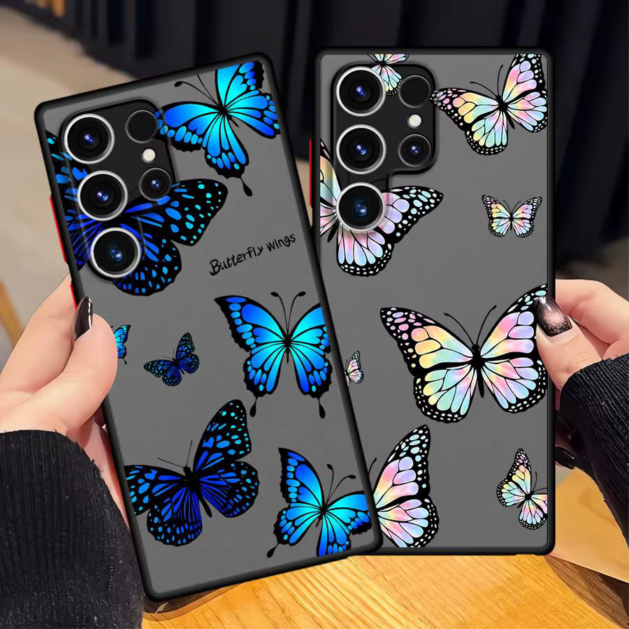 Blaue Schmetterling Handyhülle für Samsung Galaxy S20 S21 S22 S23 S24 S25 S26 Note 20 Ultra und FE Modelle in Mehrfarbig - Bild 5