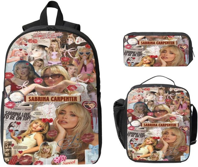 Fancy Style Studio Sabrina Carpenter Schulset für Kinder mit Rucksack, Brotdose und Federmäppchen in Multicolour - Bild 1