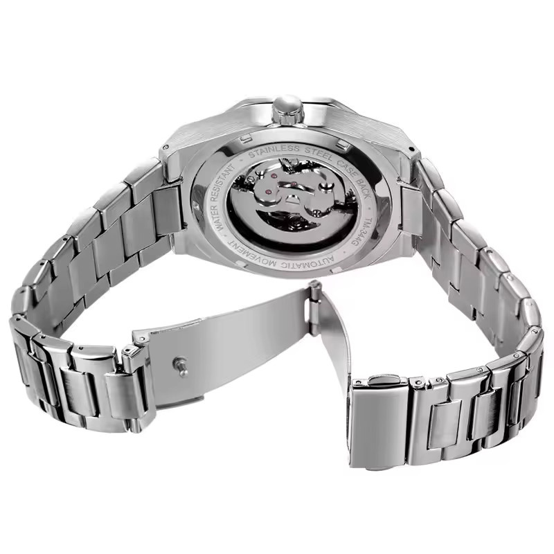 Forsining Armbanduhr Automatik, Edelstahl, Schwarz, Gold, Herren - Bild 3