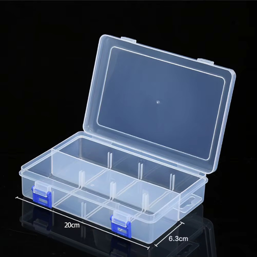 Einstellbare Schmuckbox aus Kunststoff mit 8 Fächern in Weiß und Transparent zur Aufbewahrung von Schrauben und Kleinteilen - Bild 4