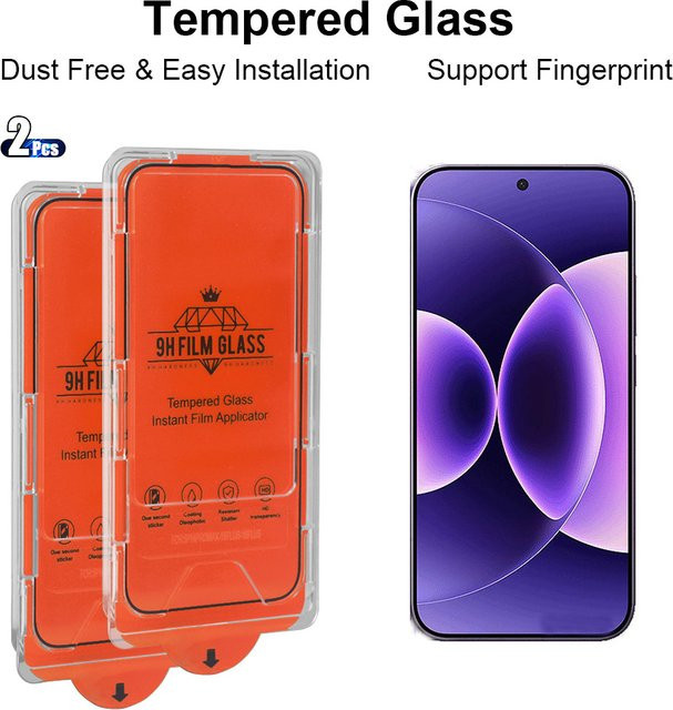 2er-Pack Displayschutzfolie aus gehärtetem Glas für Xiaomi 17 Ultra, 17 Pro Max, 17 Pro und 17, transparent und kompatibel mit Fingerabdruck-Entsperrung - Bild 1