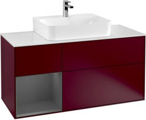 V&B Waschtischunterschrank Finion mit Wandbeleuchtung und Regalfach links, Anthrazit, Breite: 120 cm, Höhe: 50,1 cm, Tiefe: 50,1 cm - Bild 1