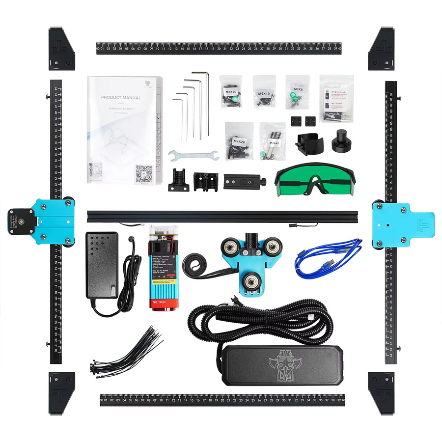 TWOTREES CNC Lasergravurmaschine TTS-55 Pro und TTS-10 Pro Lasergravierer zum Schneiden von Acryl, Leder und Holz in Schwarz - Bild 4