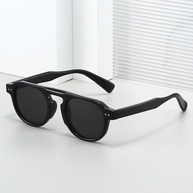 Artorigin Sonnenbrille, TR90, rund, Vollrand, Unisex, schwarz - Bild 1