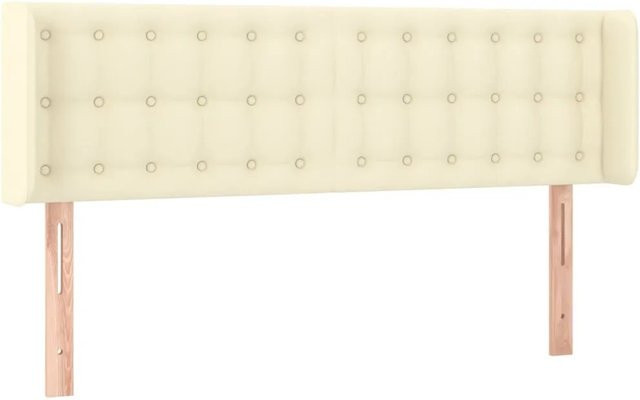 vidaXL LED Kopfteil in Creme mit USB-Ladeport und integrierter Beleuchtung aus Kunstleder, B/H: 147 x 88 cm - Bild 1
