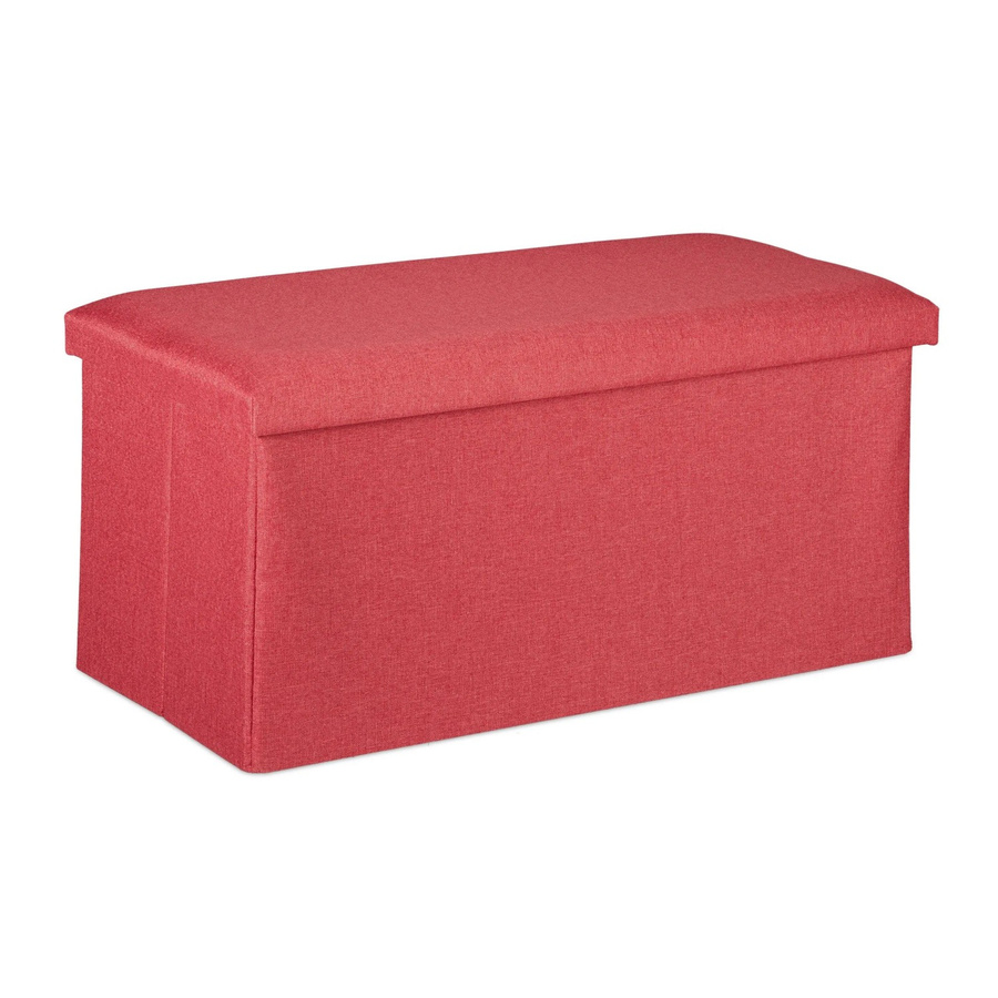 Relaxdays Sitzbank mit Stauraum aus MDF und Polyester in Dunkelrot, faltbar, B/T/H: 76,5 x 38 x 38,5 cm - Bild 2