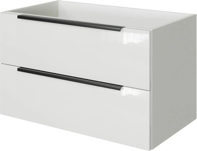 Pelipal Waschbeckenunterschrank Quantum 07 in Schneeweiß Glanz mit 2 Auszügen, Breite: 80 cm, Höhe: 48 cm, Tiefe: 42,9 cm - Bild 1