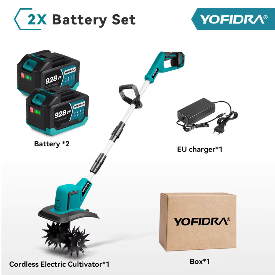 YOFIDRA Garten-Elektrohacke und kabelloser Rasentrimmer zur Bodenbearbeitung für Makita LXT 18-21V Akkus - Bild 5