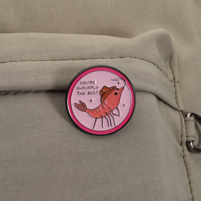 Shrimply Silly Emaille-Anstecknadeln, Bunt, Kinder - Bild 1