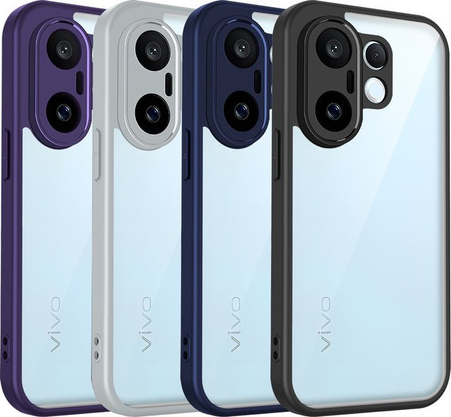 Silikon Handyhülle für Vivo X200 FE und Vivo S30 Pro mit Luftpolster und matter Rückseite in Transparent oder Schwarz - Bild 1