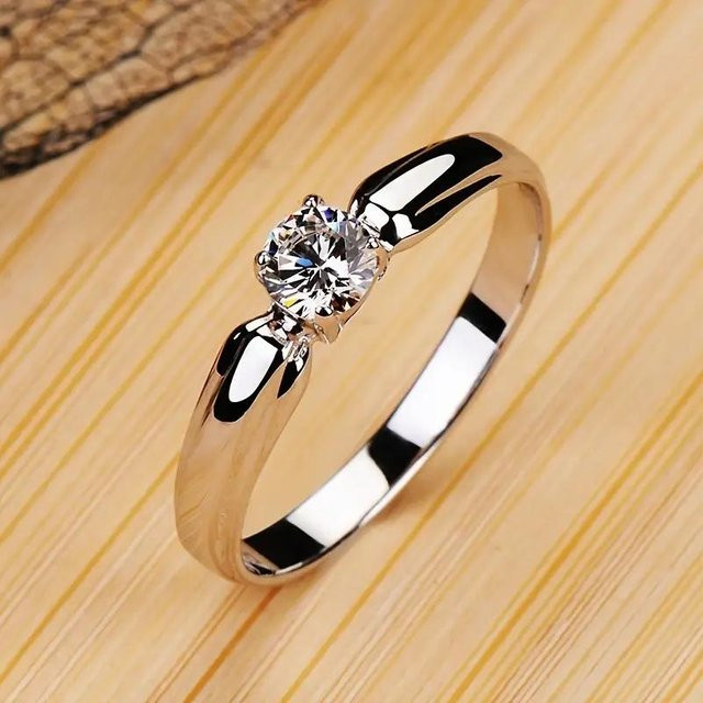 Huitan Ring, Kupfer, Silber, Zirkonia, Damen, Verlobung - Bild 1