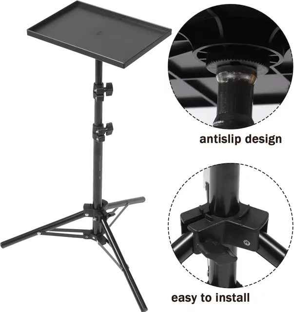 Universeller Projektor-Stativhalter in Schwarz für Projektoren, Monitore, Smartphones, Kameras, Laptops und Mikrofone - Bild 1