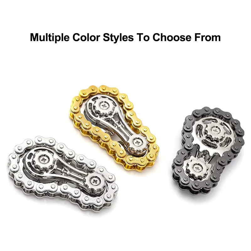 YuHaoHui Kettenrad Fingerspitze Gyroskop Fidget Spinner, Anti Stress, Metall - Bild 4