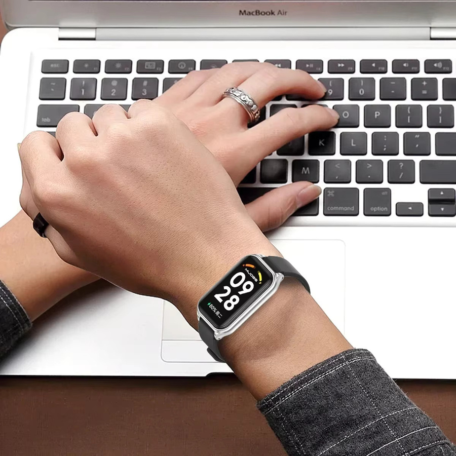 CAOWTAN Uhrenarmband Silikon, Schwarz, Unisex, für Xiaomi Smart Band 8 Aktive - Bild 3