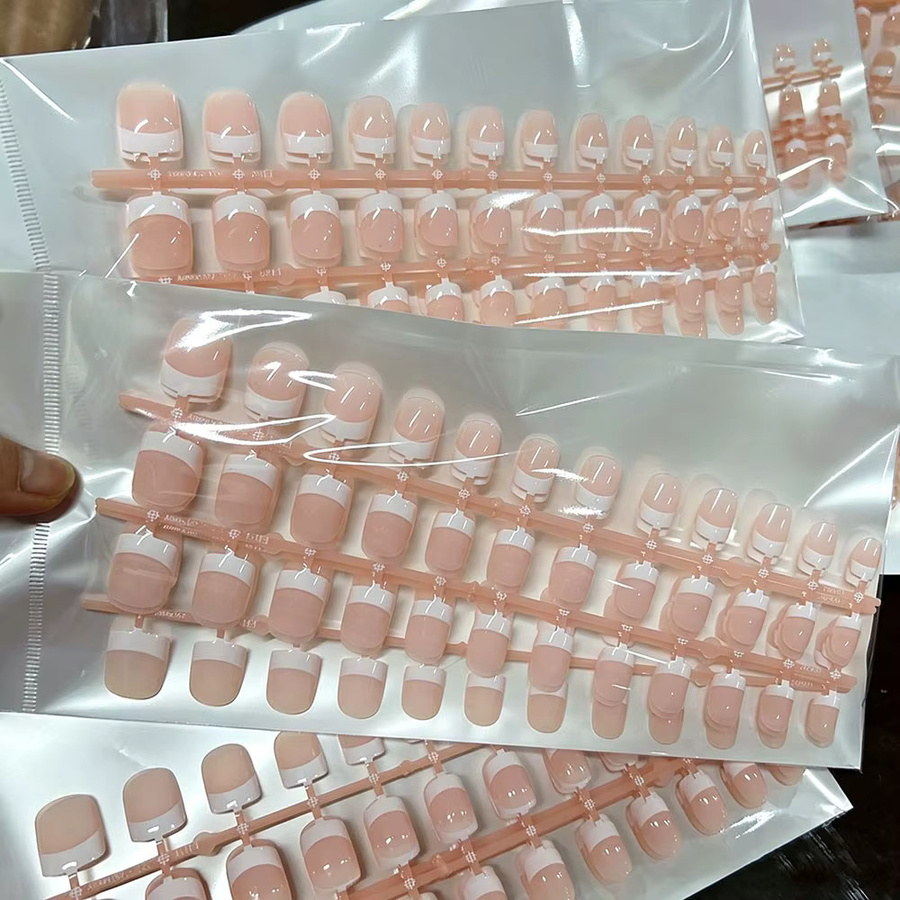 MingLee Press-On Nägel, Rosa, Eckig, Glänzend, 120 Stück - Bild 2