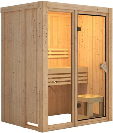 Karibu Sauna Sky 1 in Naturbelassen Braun