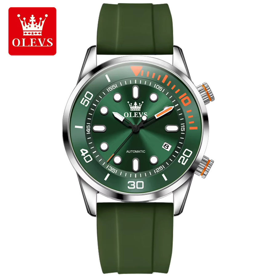 OLEVS Armbanduhr, Automatik, Edelstahl, Schwarz, Herren - Bild 7