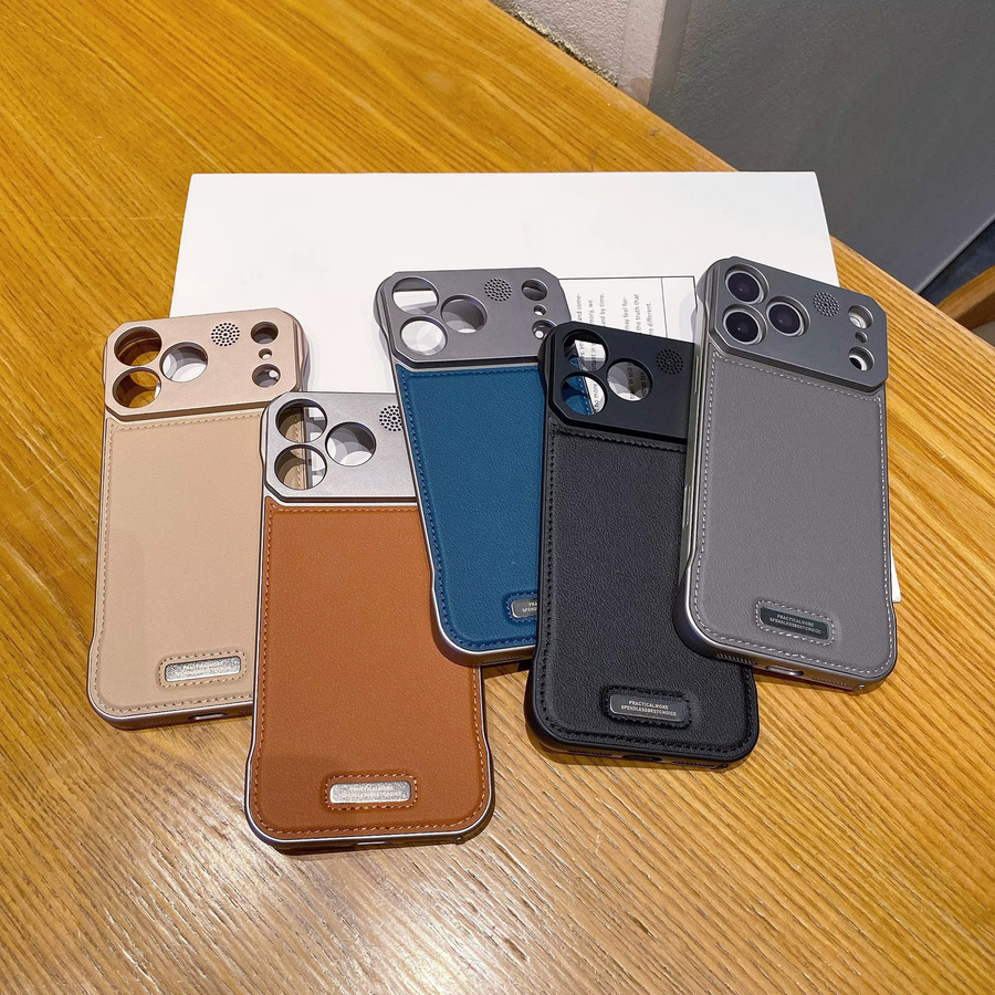 MagSafe Leder Schutzhülle für iPhone 11 bis iPhone 17 Pro Max Plus in Braun mit Aroma Kühlung und magnetischer Rückseite - Bild 2