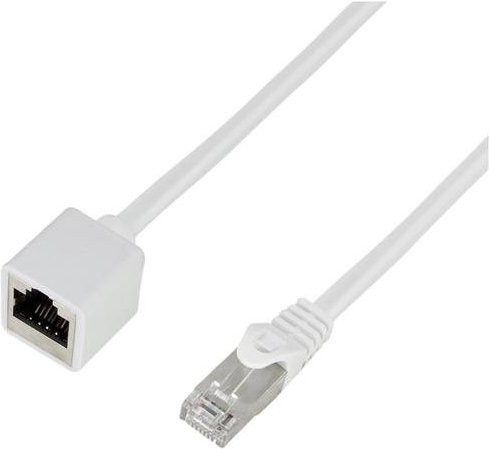 LogiLink CQX031S RJ45 Patchkabel CAT 6a S/FTP Ethernet LAN Weiß, Länge: 1,00 m - Bild 1