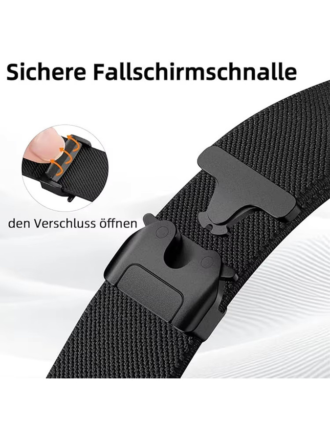 LCAPLE Uhrenarmband Textil/NATO, Schwarz, Unisex - Bild 3