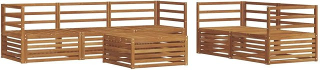 vidaXL Outdoor-Sofagarnitur 6-teilig aus Akazienholz in Braun mit Latten-Design und Tisch - Bild 1