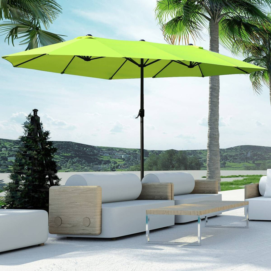 Outsunny Marktschirm als Doppelsonnenschirm in Grün aus Stahl und Polyester mit B/T/H: 270 x 460 x 240 cm - Bild 3