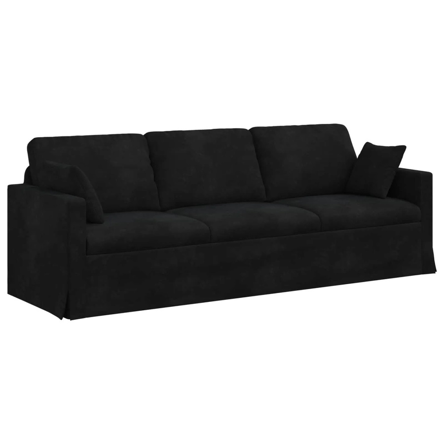 vidaXL Sofa in Schwarz aus Samt mit Metallrahmen, Breite: 228 cm, Tiefe: 78 cm, Höhe: 80 cm - Bild 2