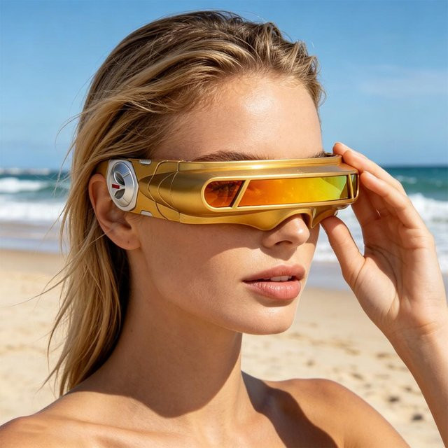SANWOOD Sonnenbrille, Vollrand, Gold, Plastic, Wrap - Bild 1