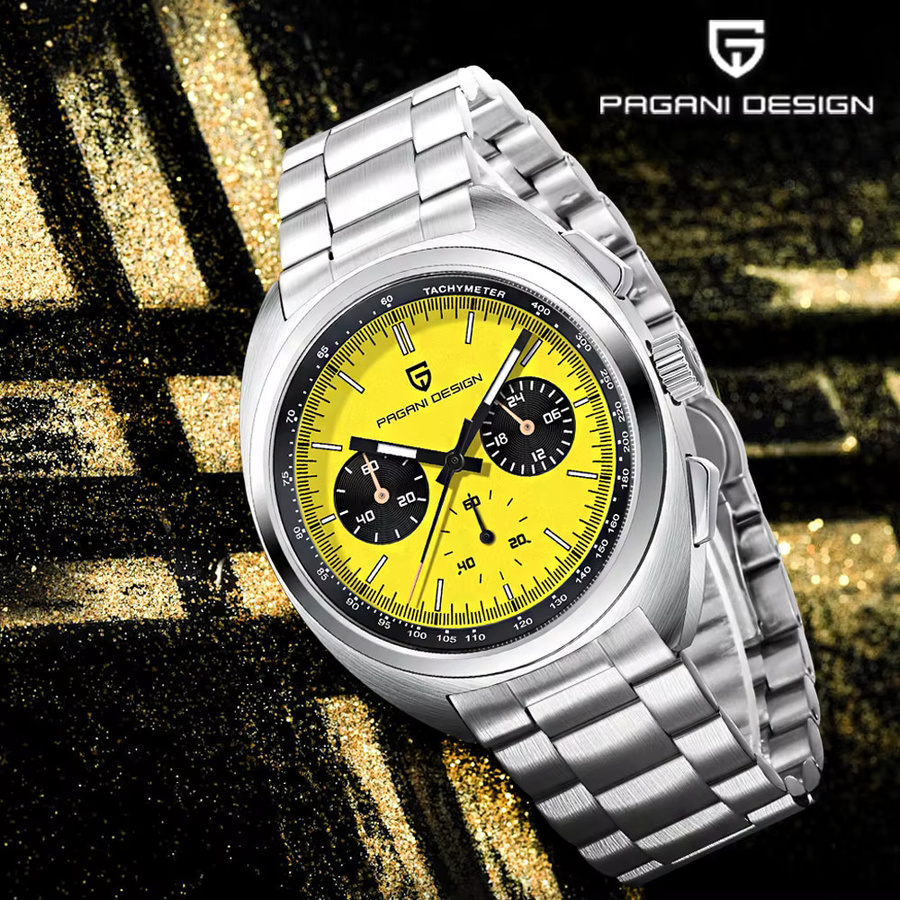 Pagani Design Chronograph, Taucheruhr, Edelstahl, Quarz, Blau, Herren - Bild 2