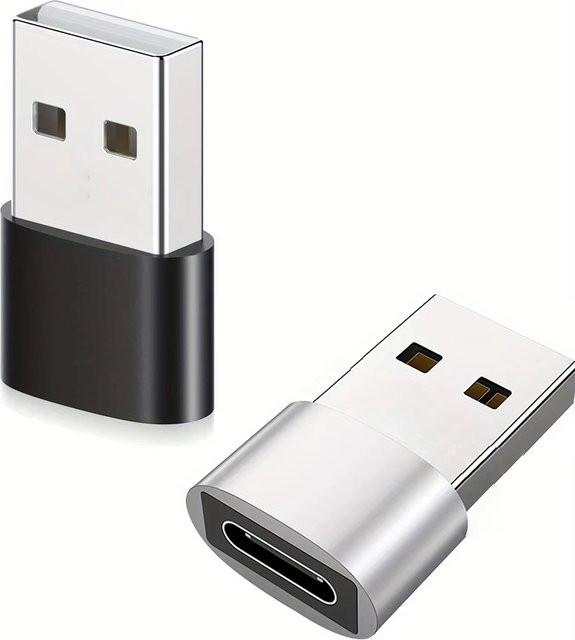 USB-C auf USB-A Adapter Set, Typ-C Konverter für Mobiltelefone, Laptops und PCs, Farbe: Schwarz - Bild 1