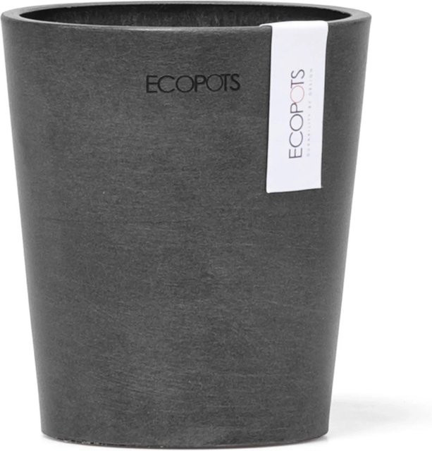 Ecopots Pflanztopf Morinda Dunkelgrau aus recyceltem Kunststoff B: 11 cm, H: 12,4 cm - Bild 1