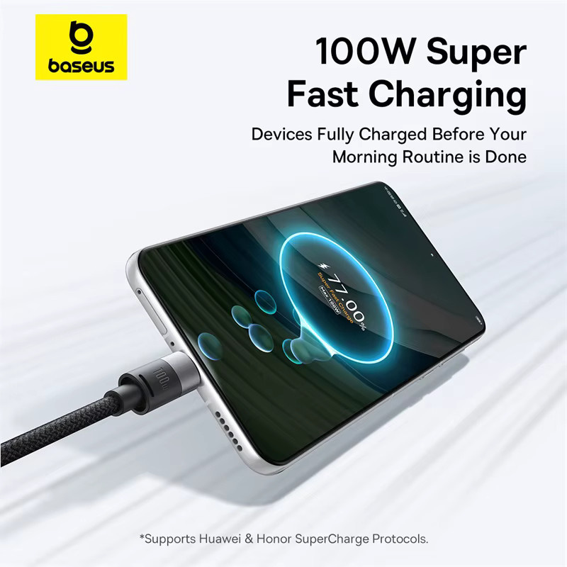 Baseus 3 in 1 USB C auf Typ C PD Schnellladegerät 100 W Datenkabel für MacBook iPhone Samsung Xiaomi in Schwarz oder Blau - Bild 4